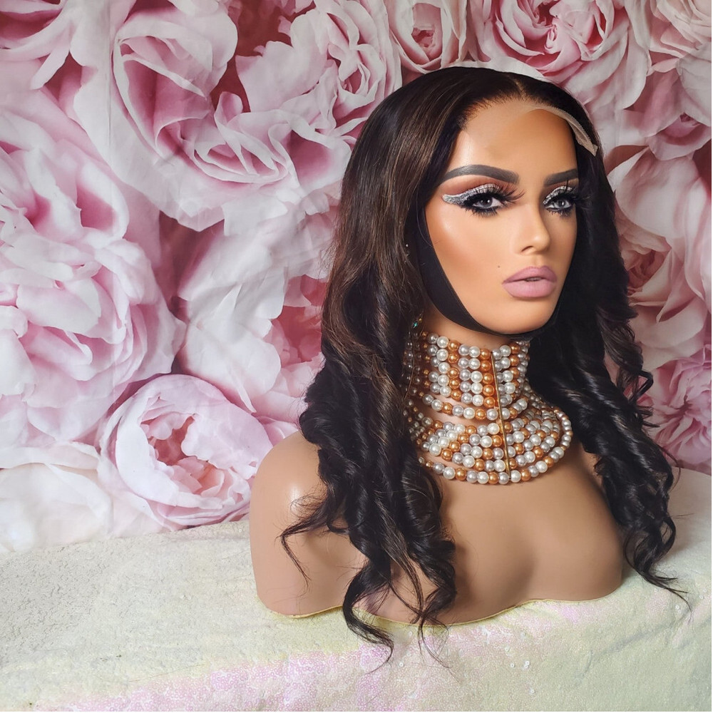 100% virgin human hair closure wig 22